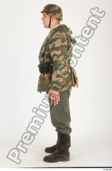 Whole Body Man White Army Uniform Jacket Average Standing Clothes photo references